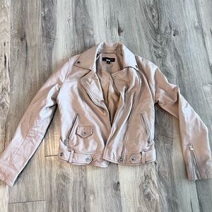 Slate and willow cream leather jacket size XS